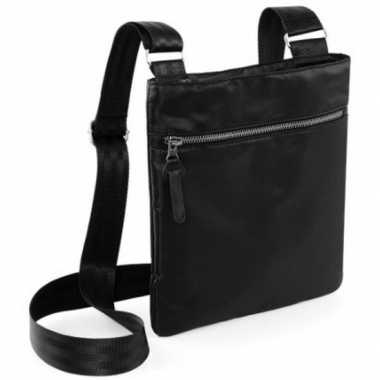 Documenten reistasje zwart 26 cm nektasje/schoudertasje
