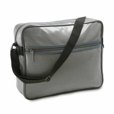 Modieuze schoudertas grijs