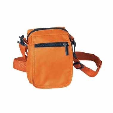 Oranje schoudertasje 15 cm
