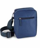 Blauw schoudertasje met verstelbare schouderband 18 x 22 cm