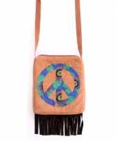 Bruine hippie schoudertas