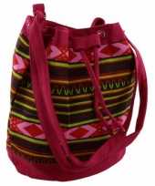 Donkerroze mochila schoudertasje 30 cm voor meisjes dames