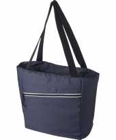 Grote koeltas draagtas schoudertas blauw 30 x 43 x 16 cm 20 liter