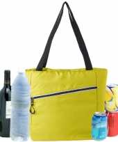 Grote koeltas draagtas schoudertas geel 30 x 43 x 16 cm 20 liter
