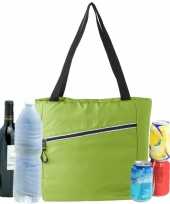 Grote koeltas draagtas schoudertas lime groen 30 x 43 x 16 cm 20 liter