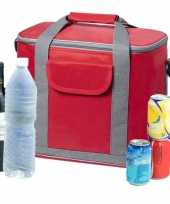 Grote koeltas draagtas schoudertas rood 37 x 29 x 21 cm 22 liter