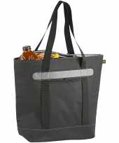 Grote koeltas draagtas schoudertas rugtas zwart 19 x 54 x 47 cm 50 liter