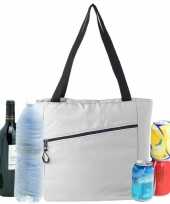 Grote koeltas draagtas schoudertas wit 30 x 43 x 16 cm 20 liter