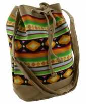 Lichtbruin mochila schoudertasje 30 cm voor meisjes dames