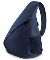 Monostrap schoudertas navy blauw 48 cm
