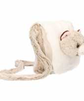 Pluche schoudertas met kat 34 x 24 cm